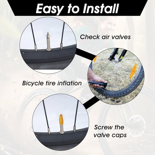 16-Pack Aluminum Presta Valve Caps - 8 Color Options for Bikes