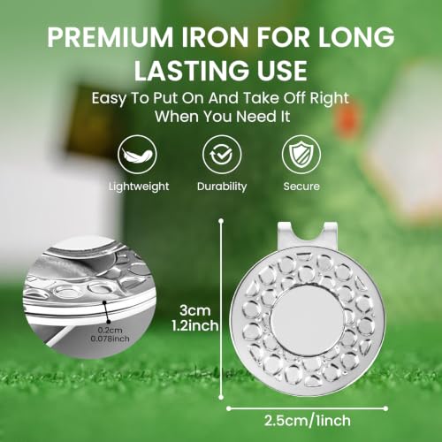 Amy Sport Silver Magnet Golf Ball Marker Hat Clip 20 Pack - Bulk Golf Accessories