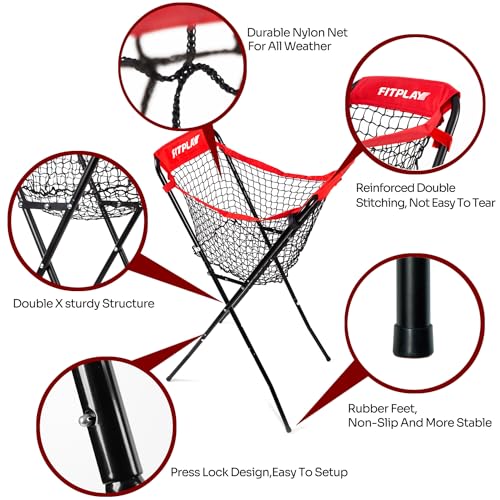 Baseball Caddy with Easy Foldable Design, 100+ Ball Capacity & 40lb Load