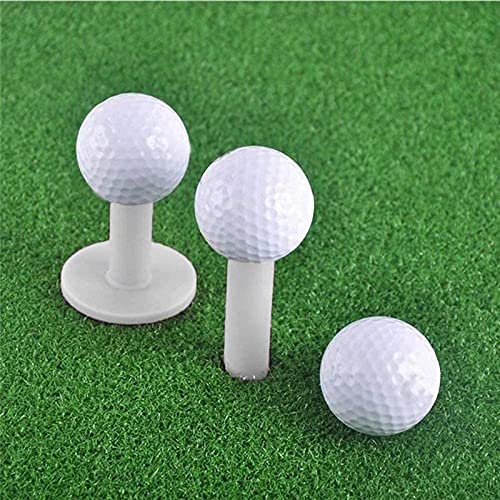 Golf Tees Set - 5 Rubber & 2 Plastic Tees in White for Practice