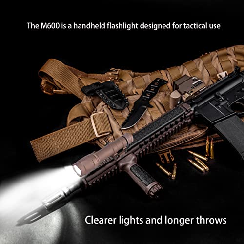 Phoking Tactical Flashlight Rifle Weapon Light M600C Mlok Flashlight LED White Light Tactical Light with Pressure Switch Tan