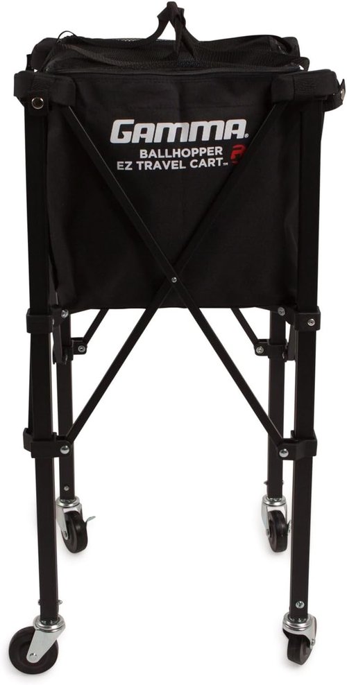 GAMMA Sports EZ Travel Cart - Portable Tennis & Pickleball Hopper with Premium Carrying Case | 150-250 Capacity