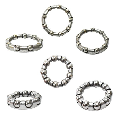 Lotatheta 5 Sets Each 9 Sizes Bike Ball Bearing Headset Retainer Crank Caged Wheel 4mm to 8mm / 1/6” to 1/3“ Repair Accessories Silver