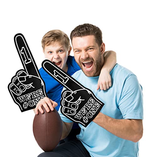 Sotiff Black Giant Foam Finger 6 Pack 18 Inch Sports Cheer Prop, We're Number 1