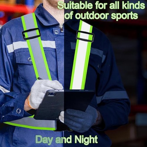 VOCHIC 20 Pcs Reflective Vests Safety High Visibility Straps Reflector Vest Safety Straps Adjustable Elastic Vest Gear for Running Cycling Working