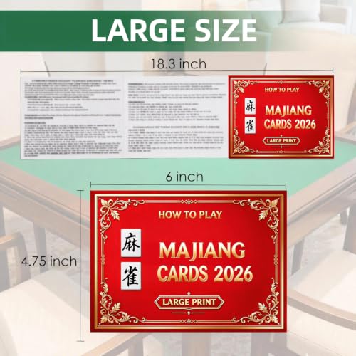 ReeRaa 4 Large Size Majiang Cards 2026 Revised Edition - Easy Read Game Set