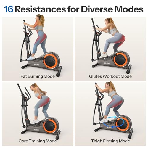 Magnetic Elliptical Trainer for Home Use - 16IN Stride Orange