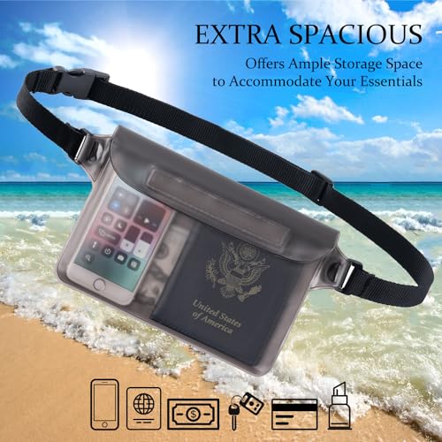 Waterproof Phone Pouch with Adjustable Waist Strap - Black