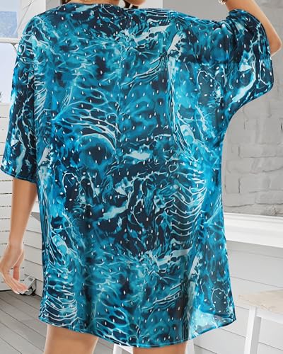 Women's Floral Kimono Beach Cover Up - Chiffon Cardigan