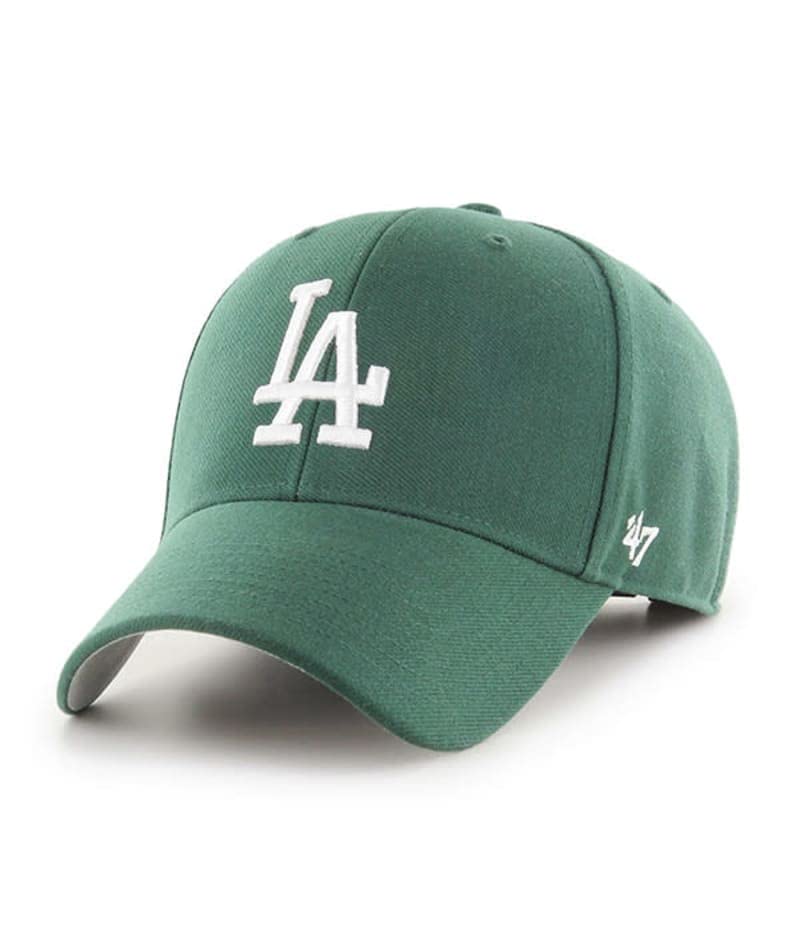 Los Angeles Dodgers Men's Womens MVP Adjustable Velcro Back Hat - Dark Green with White Logo