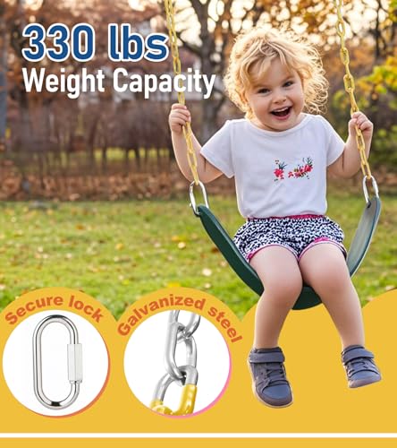 Kids Heavy Duty Swing Seat with 66" Chains - Green