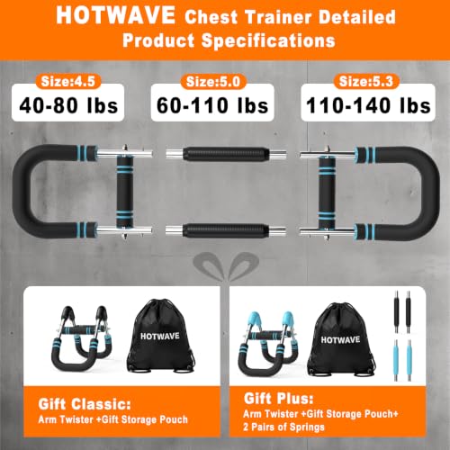 Adjustable Chest Trainer - 60-110Lbs Twister Arm Trainer - Blue