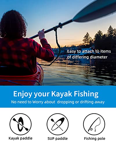 Kayak Paddle Leash - 4-7ft Stretchable Strap for Kayaking & Fishing