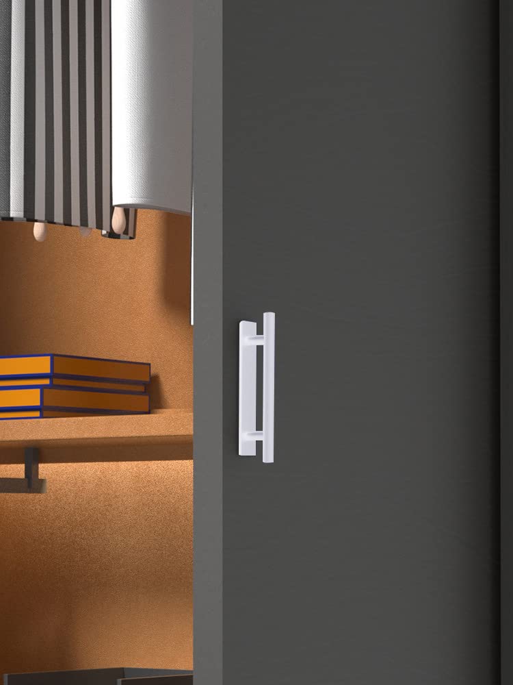 kwa heri 8 Pack Self-Stick Push Pull Helper White Hidden Cabinet Handle ABS Plastic Door Window Wardrobe Handle Instant Cabinet Drawer Furniture Handles (8, White)