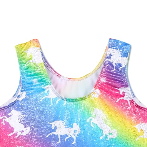 Gymnastics Leotard for Girls - Rainbow Horse, 3-4T