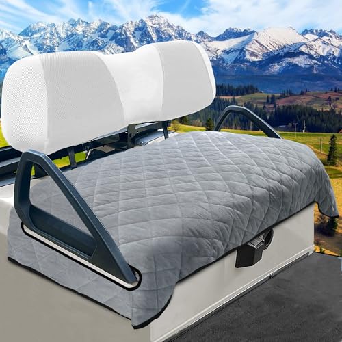 Golf Cart Seat Covers - Thick Plush Towel Blanket, Light Gray