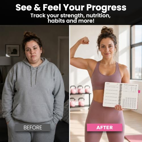 Prazoli 7-in-1 Workout Journal for Women - Garden Edition, Fitness & Progress Tracker
