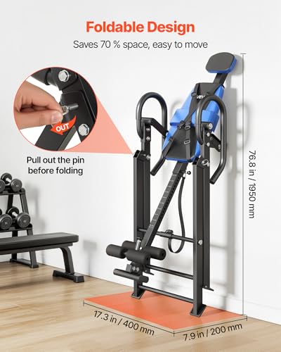 Heavy Duty Inversion Table for Back Pain Relief - 300 lbs Capacity