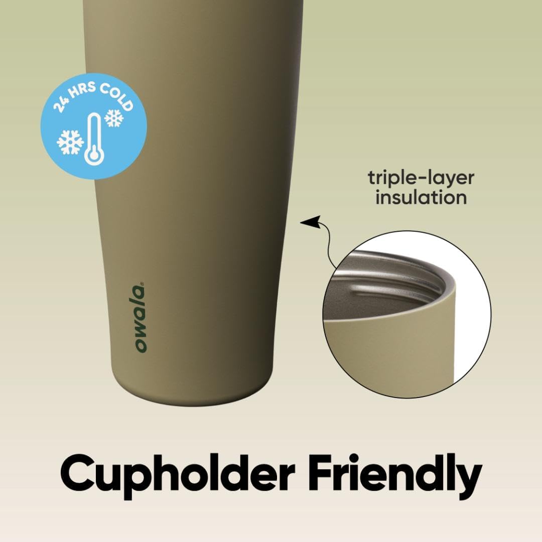 Owala FreeSip Tumbler - Insulated Stainless Steel Water Bottle with Built-in Straw & Handle | 40oz, BPA Free, Leak Proof