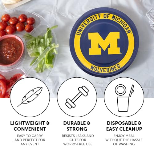 University of Michigan 20-Count 9-Inch Paper Plates - Game Day Party