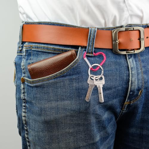 10-Pack Heart Shaped Carabiners - Durable Aluminium Clips for Keys & Hiking