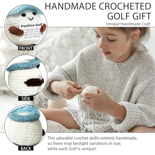 Mini Crochet Golf Ball with Positive Card - Gift for Men