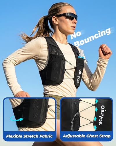Adjustable Hydration Vest for Running - Black / Medium-Large