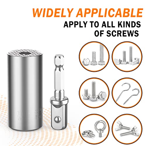 Dusor Gifts for Men Super Universal Socket Tools, Stocking Stuffers for Men, White Elephant Gifts for Adult, Gift for Him Who Have Everything, Gift Under 10 Dollars Socket Set with Power Drill Adapter