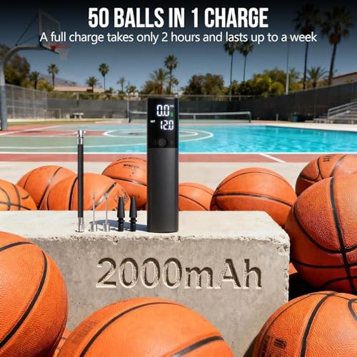 Smart Electric Ball Pump with Digital Pressure Gauge - Portable Air Inflator for All Sports Balls