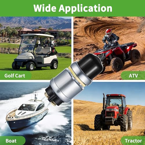 10L0L Black Universal Golf Cart Horn Switch Button 12V/15A Floor Mount with Dust Cover