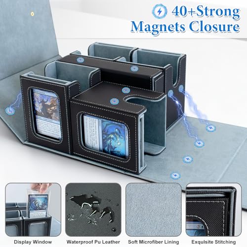 Henyopet MTG Commander Deck Box with 900+ Card Capacity, Magnetic Closure & Accessories