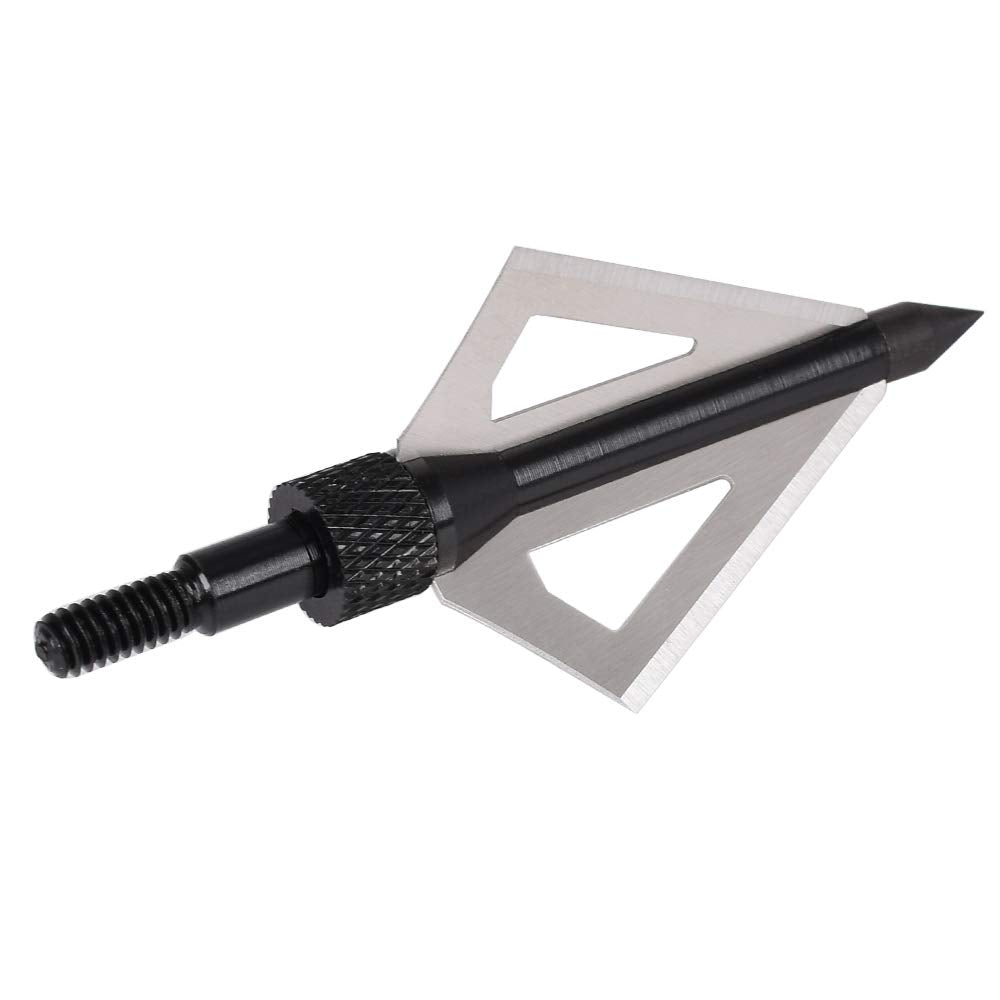Broadheads 12PK 100 Grains Screw-in Arrow Archery 3 Blades Hunting Heads Arrow Tips Compatible with Crossbow and Compound Bow