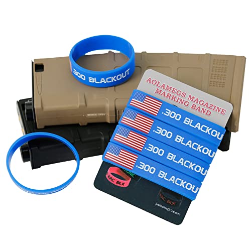 Magazine Marking Bands - 6 Pack Blue-White with Flag