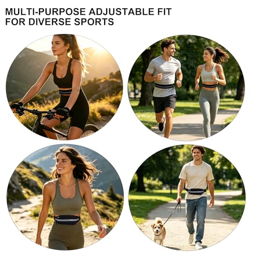 Running Belt - Water Resistant, Fits 23-32 Inch Waists, Expandable Pocket for 7" Phones