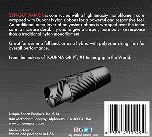 Synthetic Gut Armor Tennis String 17g - Black Set