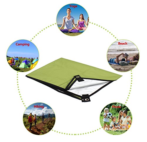 Waterproof Camping Tarp 118 x 118 Inches - Heavy Duty Rain Fly for Outdoor Shelter - Army Green