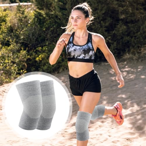 Bamboo Compression Knee Sleeve for Pain Relief - Gray