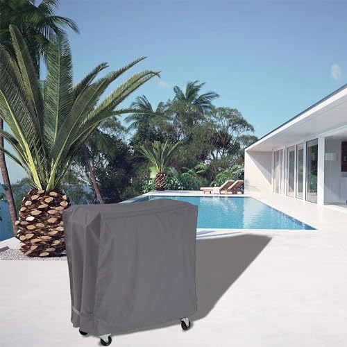 AKEfit Waterproof Outdoor Cooler Cart Cover 34"L x 19"W x 31"H Grey - Fits 65-80 Quart Ice Chest & Rolling Beverage Carts