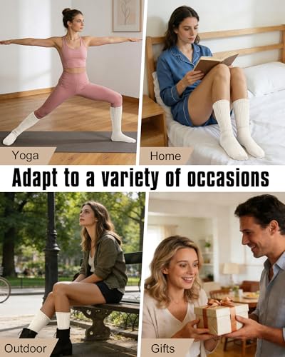 iCamter Slouchy Socks for Women, Boot Scrunch 4 Pairs