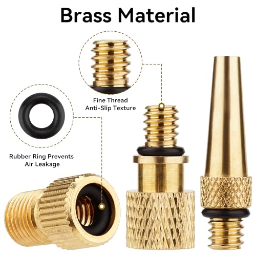 16-Piece Bicycle Valve Adapter Kit - Presta & Schrader Converters
