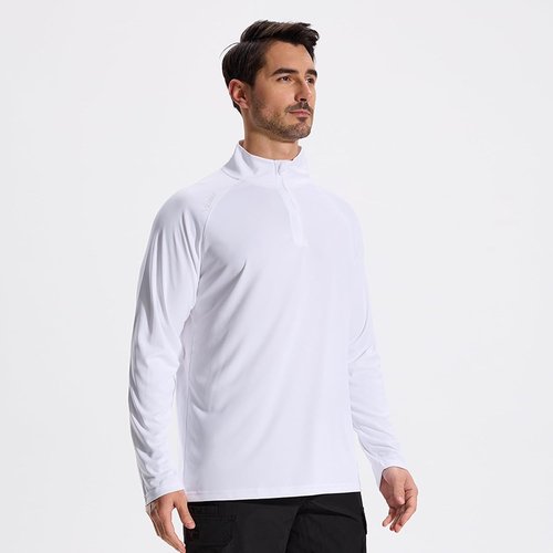 LOOGU Men's Quarter Zip Golf Pullover Long Sleeve 1/4 Zip Mock Neck UPF50+ Shirts Running Athletic Hiking Quick Dry Outdoor