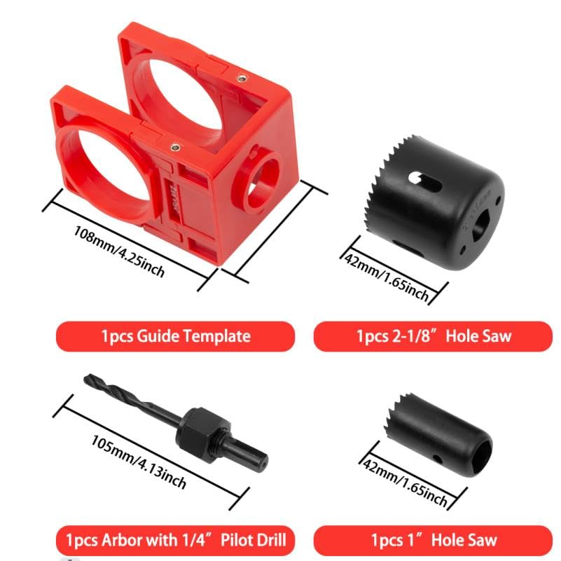 RMXANL Door Lock Installation Kit Including Hole Saws Door Jig Guide Template (1 Set)