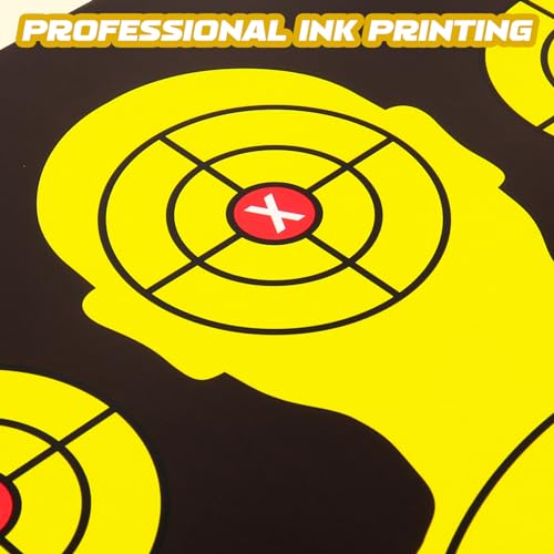 Highwild 50 Pack Shooting Range Silhouette Paper Targets - Black & Yellow, 14x22 Inches for Handguns & Rifles