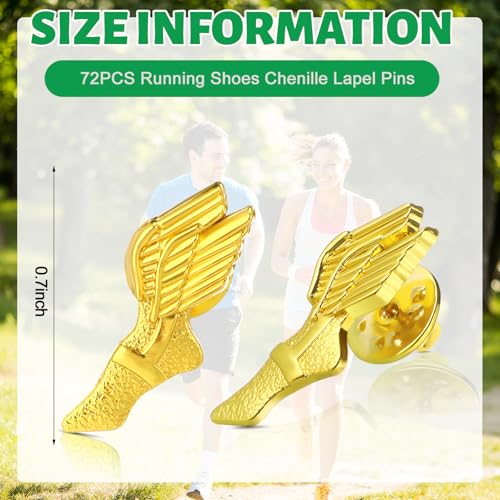 Gold Chenille Cross Country Runner Lapel Pins - 72 Pack