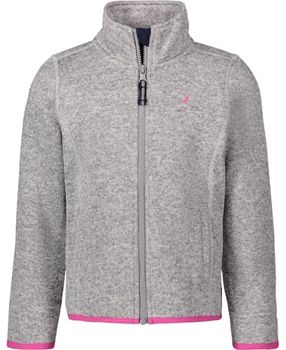 Girls' Full-Zip Fleece Jacket - Lightweight & Wind Resistant, Grey Heather