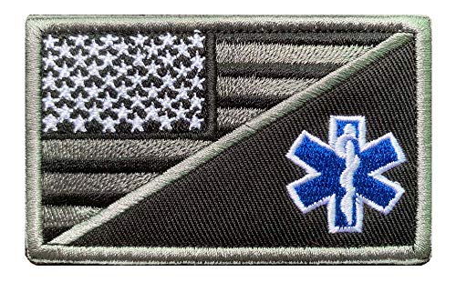 Tactical American Flag & EMT Star of Life Patch - 3.15x2"