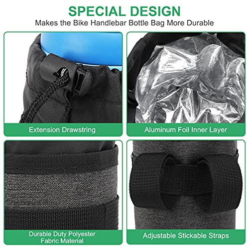 Insulated Bike Water Bottle Holder - Keeps Drinks Cool or Warm - Black
