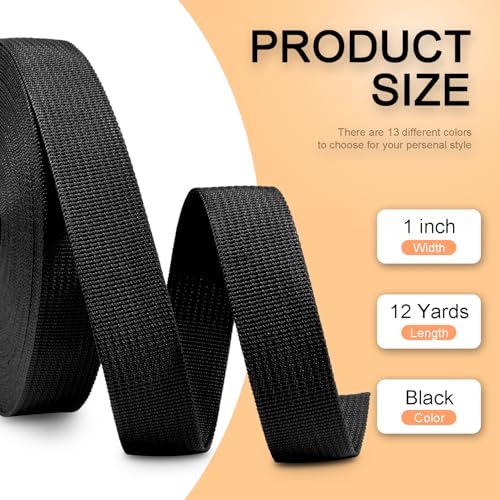 Polypropylene Webbing Strap - 1 Inch, 12 Yards - Black