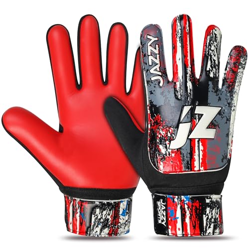 Youth Soccer Goalie Gloves - Size 4 for Ages 6-9 - Red1