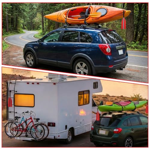 Reflective Red Kayak Safety Flags - 2 Pcs High Visibility